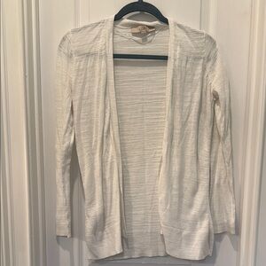 LOFT Cream Cardigan Sweater Lightweight Open Front